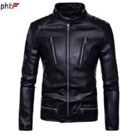 Áo khoác da nam lót dù 6 dây kéo cao cấp phl Fashion AD23 siêu rẻ