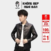 Áo khoac da nam mùa đông cho nam TOROMEN M013 cao cấp 2023, áo da nam phong cách hàn quốc dày dặn
