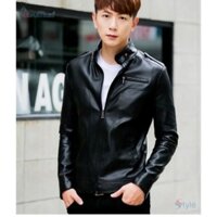 Áo Khoác Da Nam Phối Túi Khóa