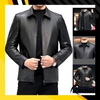 Áo Khoác Da Nam RAYMAN Cổ Bẻ Trong Lót Lông Big Size