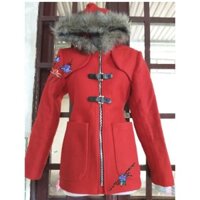 Áo khoác dạ nữ có mũ phối lông (hàng chính hãng ZaRa )