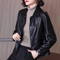 áo khoác da nữ croptop dáng dài dây kéo hàn quốc mùa đông bigsize áo khoác dạ bomber dây kéo basic tay form rộng Áo khoác da Áo đi xe máy tôn dáng gầy trẻ trung phong cách Tây thời trang mẫu mới mẫu ngắn nữ Jacket da