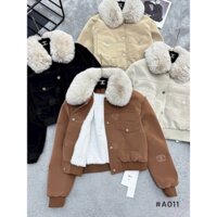 Áo Khoác Dạ Nữ Form Lửng, 2 Túi Hộp Kiểu Dáng Trẻ Trung.Ut