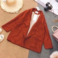 Áo Khoác Dạ Nữ Freesize Màu Nâu đỏ