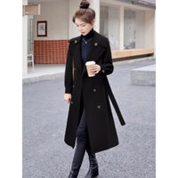 Áo khoác dạ nữ măng tô đai eo cao cấp