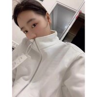 Áo khoác dạ nữ thu đông dáng nhỏ 2024 Trắng rộng rãi Áo cardigan Áo bóng chày thường ngày mẫu mới Áo khoác ngắn phong cách Hàn Quốc