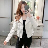 áo khoác da nữ zara trắng size s( kèm ảnh thật)