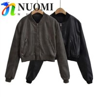 Áo khoác da NUOMI Nữ, Áo khoác Crop PU cổ điển sang trọng kiểu Hàn Quốc, Áo khoác cổ điển Áo khoác ngoài mùa đông Áo khoác ngoài Moto Biker Áo khoác dạo phố