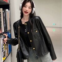 Áo Khoác Da Phong Cách Xiaoxiang Áo Jacket Da PU Mẫu Mới Xuân Thu Cho Nữ Áo Thời Trang Đường Phố