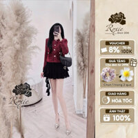 Áo Khoác Dạ Sang Chảnh, Chân Váy Bèo Thiết Kế Độc Quyền ROXIE