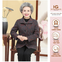Áo Khoác Dạ Thu Đông Dành Tặng Cho Mẹ, Cho Bà Từ 60 – 75 Tuổi  Có Lót Vải, Chất Liệu Ấm Áp, Kiểu Dáng Sang Trọng (210)