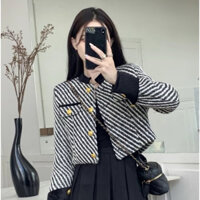Áo khoác dạ tweed 2 lớp có đệm vai Missi