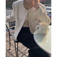 ÁO KHOÁC DẠ TWEED CỔ TRÒN BASIC
