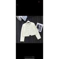 Áo Khoác Dạ Tweed Nữ - Áo Khoác Dạ Nữ Dáng Ngắn 2 Lớp Cúc Vàng Sang Chảnh