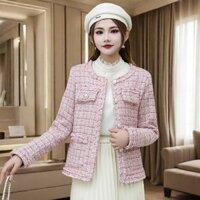áo khoác dạ tweed nữ dáng ngắn bigsize croptop dáng dài lông hàn quốc dài big size trung niên sang chảnh Áo khoác nữ thu đông kiểu Pháp áo cao cấp vải tweed dáng nhỏ cổ tròn lễ hội mẫu mới quý bà khí chất