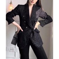 Áo khoác dạ vest màu đen cao cấp
