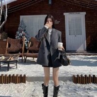 Áo Khoác Dạ Vest Nữ Blazer Dáng Dài Phong Cách Thời Trang Hàn Quốc