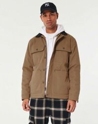 Áo khoác dáng parka 4 túi Hollister nâu cao cấp