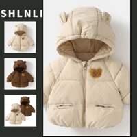 Áo khoác dày đệm Cotton mùa đông cho trẻ em Áo khoác Parkas gấu dễ thương