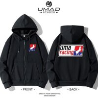 Áo khoác dây kéo ADTunisex racing biker Uma v.2 nam nữ vải da cá cao cấp co giãn 4 chiều, thoáng mát