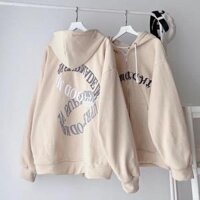 Áo Khoác Dây Kéo HOOD MAD  nam nữ mặc  - Be - L