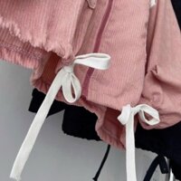 Áo Khoác Dây Kéo Nhung Gân Logo Cao Su WZS, Áo khoác hoodie zip tag WZS màu đen form rộng unisex nam nữ Ảnh thật shop tự chụp - HỒNG - XL