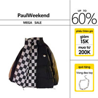 Áo khoác đệm Cotton PaulWeekend Áo khoác mùa đông hai mặt Áo khoác chống thấm nước ấm áp