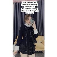 áo khoác đen ren trắng