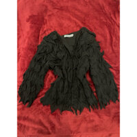 áo khoác đen tua rua 2hand