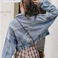 Áo khoác denim nữ cài nút lưng Áo khoác nữ jean nhiều nút Thương hiệu VIET FASHION