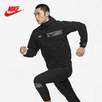 Áo khoác đi xe đạp ban đêm Nike Áo khoác phản quang Oxford có mũ trùm đầu Áo gió có khóa kéo Áo khoác mỏng chống gió