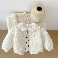 Áo Khoác Điệu Cho Bé,Áo Khoác Phao Lót Nỉ Họa Tiết Trái Tim Cho Bé Gái Đáng Yêu Cho Bé Gái Từ 5-15kg
