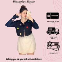 Áo khoác đính hoa len nữ bigisze - K01