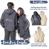 Áo khoác đôi nam nữ dù 2 lớp form rộng unisex áo gió có mũ in SIMPLICITY - XMBD 2258