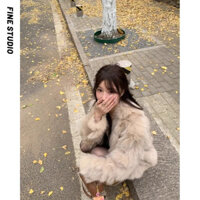 Áo khoác độn dày cao cấp dành cho nữ Áo khoác lông ngắn nhỏ