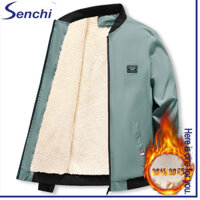 Áo khoác độn lông cừu nam cao cấp Thời trang thông thường hợp thời trang mùa thu đông