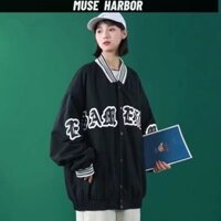 Áo khoác đồng phục bóng chày ASRV Áo khoác nam và nữ Đen trắng M-3XL