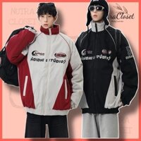 Áo khoác dù 2 lớp cổ trụ phối màu phong cách thể thao ad867 unisex nam nữ