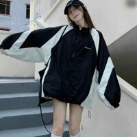 Áo Khoác dù 2 lớp dày dặn nhiều màu form rộng nam nữ, Áo Khoác Dù Form Rộng Unisex Thêu Cao Cấp, Áo Khoác Nỉ Đôi Nam Nữ Áo Khoác Nhóm Phong Cách Hàn Quốc Dạo Phố Du Lịch - ĐEN - L