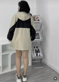 Áo Khoác Dù 2 Lớp Form Rộng Nam Nữ Hoạ Tiết CAMPING - Kem - M