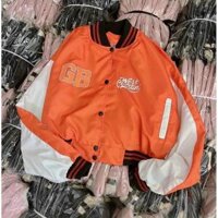 Áo khoác dù 2 lớp kiểu dáng bomber cánh dơi phối nút form rộng cực đẹp in chữ GB - CAM - SIZE L