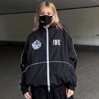 Áo Khoác Dù 2 Lớp Thêu chữ FaFic 2024 Nam Nữ Form Rộng Unisex, Áo Gió Chống Nắng Kiểu Bomber