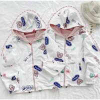 ÁO KHOÁC DÙ 2 MẶT IN HÌNH GẤU
