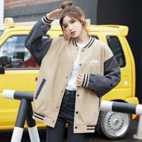 Áo khoác dù bomber BADGE Unisex form rộng Chống nắng tốt - Sữa,XL