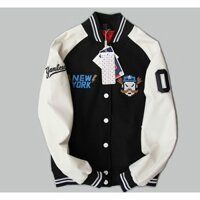Áo khoác dù bomber nút bấm, áo khoác dù thêu