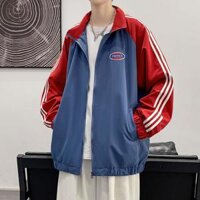 Áo khoác dù bomber PENTAQ nam nữ, Áo khoác gió 3 sọc form rộng SENAVA - Xanh Đỏ - XL