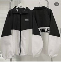 Áo khoác dù BOMBER Ulzzang Nam Nữ Thêu bage Unisex Form Rộng - Đen,L