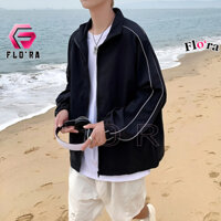 Áo Khoác Dù CHẠY SỌC TAY Unisex Nam Nữ Chất Dù 2 Lớp Mát KD05, Áo Khoác Bomber Form Rộng Cổ Đứng Kiểu Trơn Flo'ra