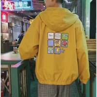 Áo khoác dù Chống Nắng 123SHOP dành cho nam nữ có mũ, jacket form rộng có 3 màu unisex ulzzang - Trắng,XL dưới 75kg