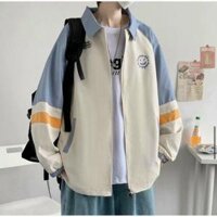 Áo khoác Dù cổ sơ mi basic form rộng 2 mặt jacket unisex nam nữ có Nón phối màu chống nước nhẹ,cản gió có video ảnh thật - Kem1 - XL
